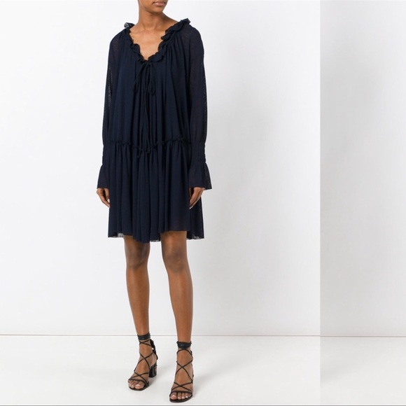 See By Chloe Dresses & Skirts - Stunning !Sold out!See by Chloé Bow Detailed Ruffled Cotton Gauze mini Dress